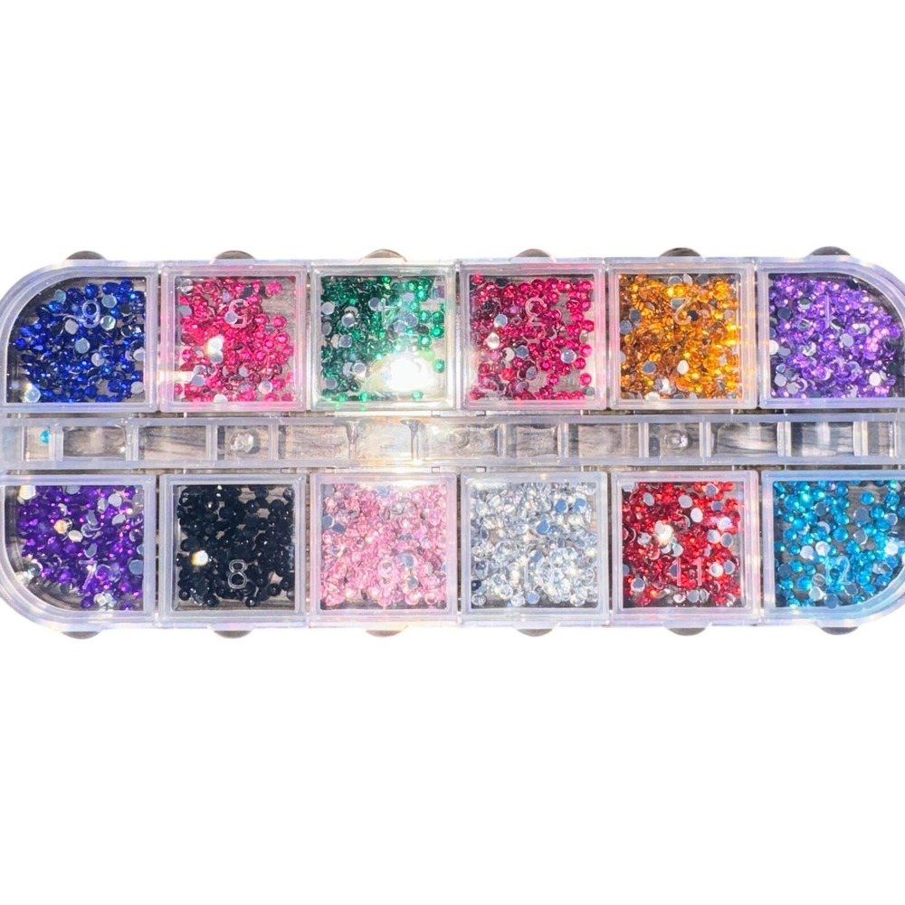 New Multicolored Rhinestone Jewels for Nails Manicure Flat Back Sparkle Rainbow